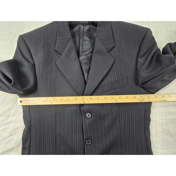 Lanificio Comero Super 100s Perry Ellis Boys Suit Coat Blazer Wool Pinstripe 20R - Picture 9 of 14